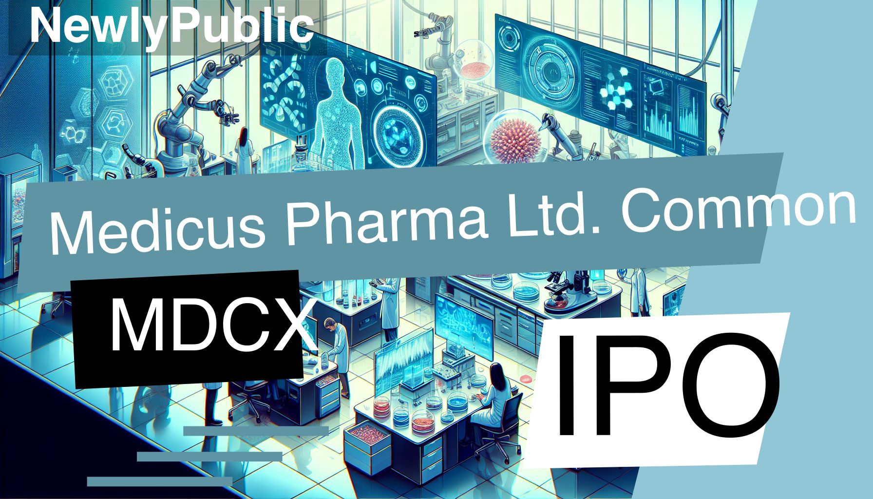 An illustrative image showcasing a futuristic laboratory or biotech innovation theme, representing Medicus Pharma's cutting-edge therapeutic developments.