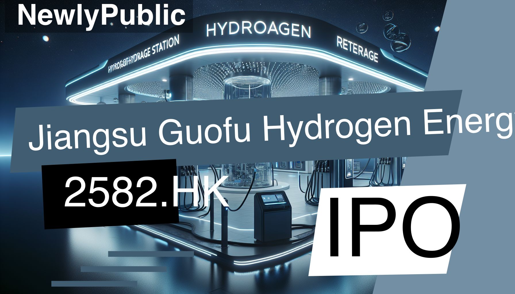A futuristic hydrogen refueling station with cutting-edge storage equipment showcasing Jiangsu Guofu's innovative technology.